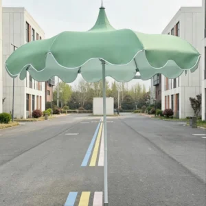 2.4-Meter Aluminum Pagoda-Shaped Outdoor Umbrella for Hotel Courtyard and Park Use