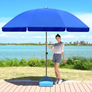 2.4 Meter Beach Umbrella Polyester Filament Outdoor Beach Umbrella With Steel Alloy