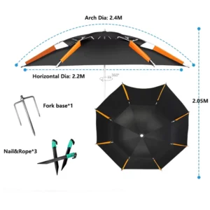 2.4M 8ft Outdoor Folding Beach Fishing Umbrella