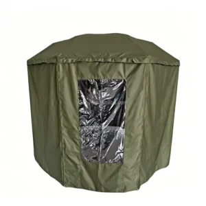 2.4m Waterproof Fishing Umbrella with Full Shelter for Beach and Outdoor Activities