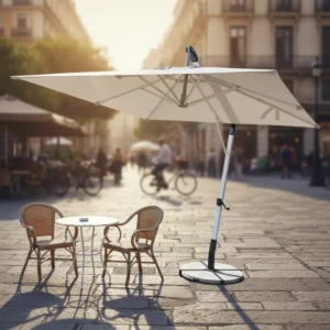 2.5*2.5m Square Cantilever Patio Umbrella with Center Pole for Outdoor Sun Protection