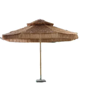 2.5 Meter Two-Layer Synthetic Thatch Roof Outdoor Beach Umbrella