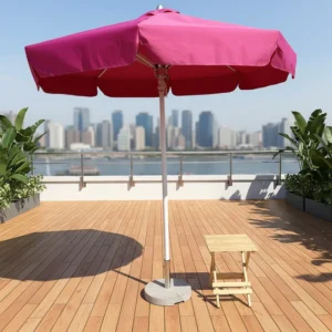 2.5M 3M High Quality Outdoor Furniture Parasol Customized logo Print Patio Umbrella Hot Pink Weatherproof Center Pole Umbrella