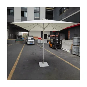 2.5m 3m Heavy Duty Square Market Umbrella 280g Color-Woven Fabric and Aluminum Frame for Hotel Restaurant