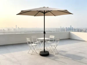 2.7M Center-Pole Patio Garden Parasol for Outdoor Beach Use