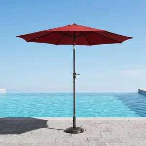 2.7M Garden Parasol UV Resistant Market Umbrella Tilt Canopy with 6 Ribs Outdoor Patio