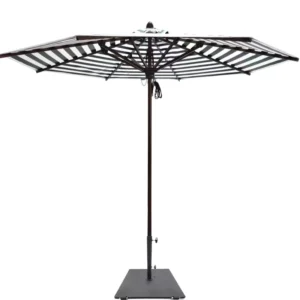 2.7M Wood-Grain Pattern Drawstring Umbrella for Outdoor Furniture