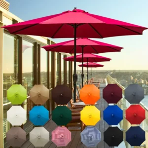 2.7m 8-Rib Central Pillar Outdoor Umbrella for Advertising, Beaches, Courtyards, and Guard Booths