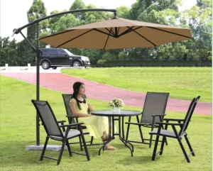2.7m 9ft Commercial Heavy-Duty Outdoor Table Banana Umbrella