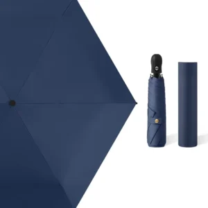 20″ 6 Bones Semi-Auto 3-Fold Feather Folding Umbrella UV Sun Protection Portable Travel Rain Umbrella
