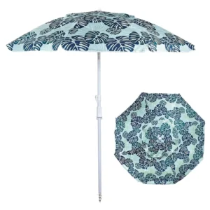 200cm Sun Shade Parasol Adjustable Tilt Heavy Duty Windproof Aluminum Beach Umbrella With Logo for Picnic Garden