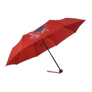 21-Inch 3-Fold Red Compact Umbrella Custom Print