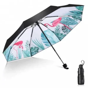 21-Inch 5-Fold 2-Layer Folding Umbrella with Inner Printing