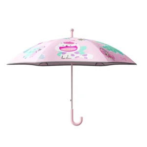 21-Inch 6-Rib Round-Edge Double-Layer Manual Three-Fold Children’s Rain Umbrella for School