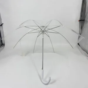 21-Inch 8-Panel Clear Transparent Umbrella, Customized Color, Mini Plastic Handle, for Weddings, Clubs and Shows