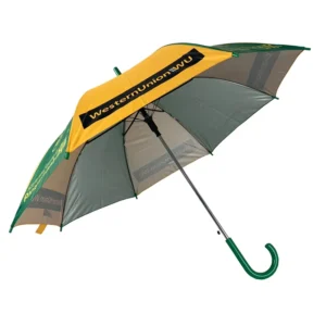 21 Inch 8K Coated Children’s Straight Umbrella with J Hook Custom Logo and Silver Plastic Handle