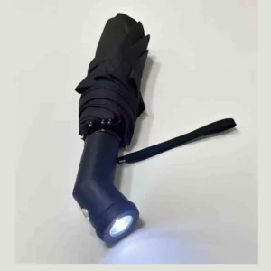 21 Inch Automatic 3 Folding LED Umbrella Flashlight Lightweight Business Gifts Customizable Logo Advertising Promotional
