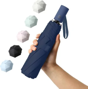 21 Inch Custom Logo Print 3-Fold Lightweight Umbrella, China Made
