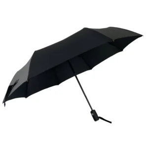21-Inch Fully Automatic 8K Solid Black Folding Umbrella