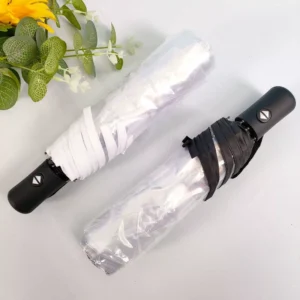 21 Inch Modern Design POE EVA Clear 3 Fold Rain Umbrella with Manual Control Metal Frame for Giveaways