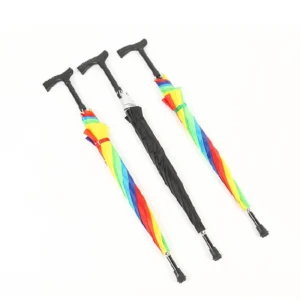 21 Inch Semi-Automatic Stick Straight Cane Umbrella 8 Ribs Silver Coated 8 K UV Protection Classic Design