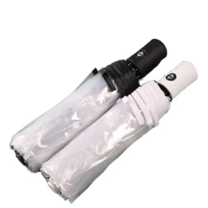 21 Inch Wedding Umbrella Custom Print Modern Design POE Clear 3 Fold Rain Umbrella OEM Auto Control Clear Umbrella for the Rain