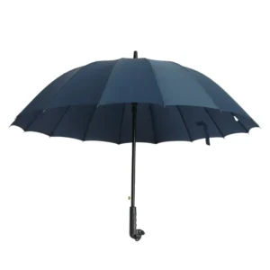 21-inch 16 Ribs Pure Color Straight Umbrella Semi-automatic Open Sun and Rain