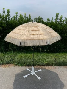 210CM Modern Design Palapa Market Umbrella With Plastic Base Non-Tilting For Outdoor Use