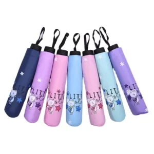 23-Inch 10-Bone Classic Children’s Windproof Manual 3-Fold Travel Umbrella Factory Custom Logo