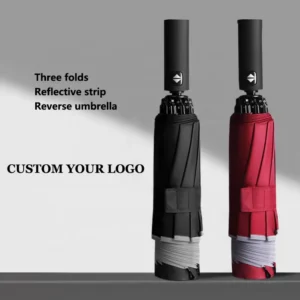 23-Inch 10K Reverse Design Umbrella Automatically Opens and Closes 3-Fold with Reflective Stripes