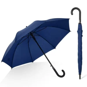 23-Inch 8-Rib Straight Clear Semi-Automatic Golf Umbrella with Strong Windproof Alloy Ribs