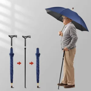 23 Inch Adjustable Separable Anti-Slip Walking Stick Umbrella
