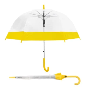 23 Inch Adult POE Clear Printed Transparent Dome Umbrella