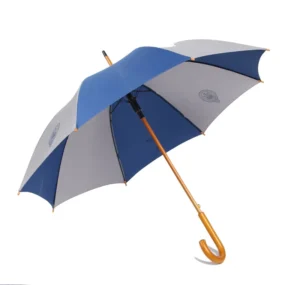 23 Inch Auto Open Classic Curve J Wood Shaft Handle Stick Umbrella