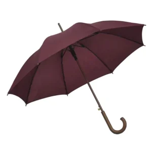 23 Inch Automatic Open Portable Travel Straight Wooden Handle Umbrella