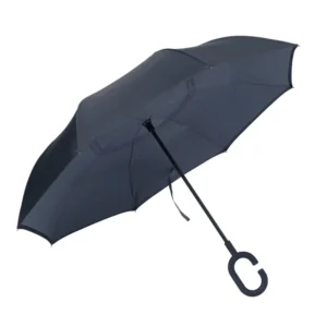 23-Inch Custom Logo Double-Layer Inverted Reverse Straight Umbrella with C-Shape Handle Windproof