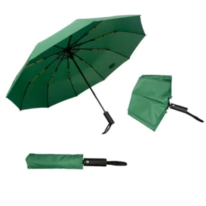 23 Inch Fully-Automatic 10Ribs 3 Fold 190T Pongee Windproof Umbrella Custom Logo Auto Open and Close for Adults