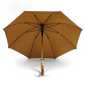 23 Inch High Quality Auto Open Wooden Shaft J Hook Curved Handle Stick Straight Rain Umbrella