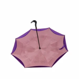 23 Inch Manual Reverse Umbrella Double Layer Waterproof Fabric Fiberglass Frame Windproof