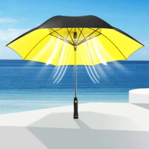 23-Inch Pongee Manual Open Straight Umbrella Custom Logo UV Protection Sun Rain Fan Waterproof Windproof