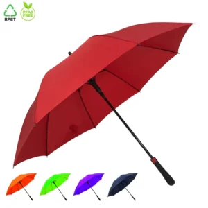 23 Inch Straight Umbrella Auto-Open Fiberglass Windproof Ribs Pongee Fabric Rubber-Coated Plastic Handle Golf Umbrella