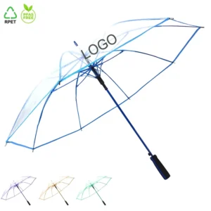 23-Inch Transparent Clear POE Straight Umbrella with Custom Logo