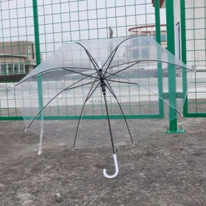 23-Inch Transparent Straight-Handle POE Umbrella with Logo