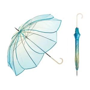 23-Inch Windproof Fiberglass Frame Full-Body PVC POE Clear Transparent Umbrella