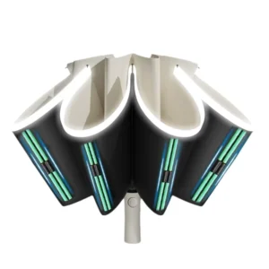 24-Bone Fully Automatic Three-Folding Reverse Umbrella for Rain and Sun, Wind-Resistant