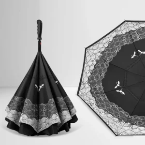 24 Inch 8 Ribs Semi Auto Fiberglass Reinforced Frame Waterproof Daily Premium Promotion Household Gift Stick Umbrella