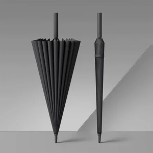 24-Rib Large Semi-Automatic Umbrella, 190T Storm-Resistant Windproof Straight Pole Business