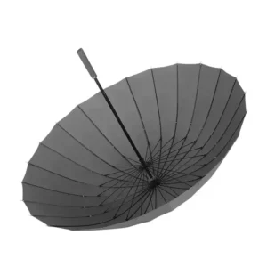 24-Rib Long-Handle Men’s Golf Umbrella Large-Size Fiber Wind-Resistant Straight-Shaft UV-Protection