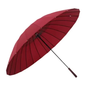 24-Rib Modern Pongee Straight Umbrella with Alloy Frame Long Handle Oversized Golf Umbrella