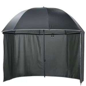 240cm Semi-Wrap Oxford PU Rainproof Folding Fishing Umbrella with Surrounding Cloth